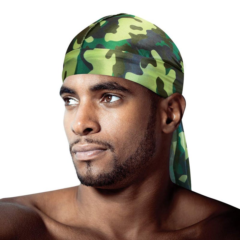 Tyche Silky Durag Royal Silky Collection Ultra Stretch Army Camo - Image 1